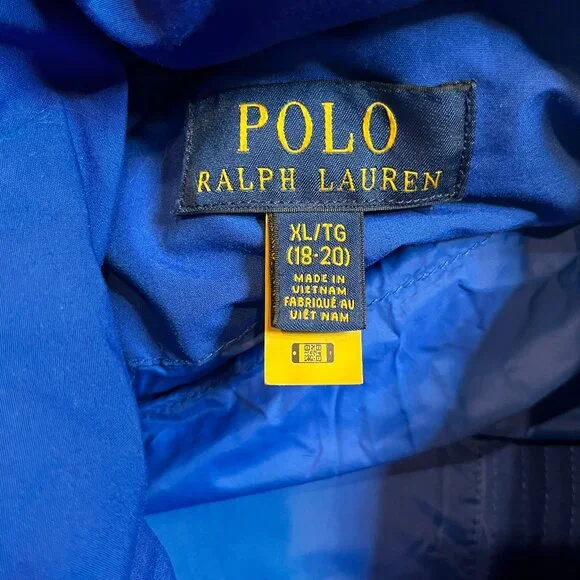 Polo Ralph Lauren Jacket/Vest Convertible Royal Blue Down Puffer Jacket Youth XL